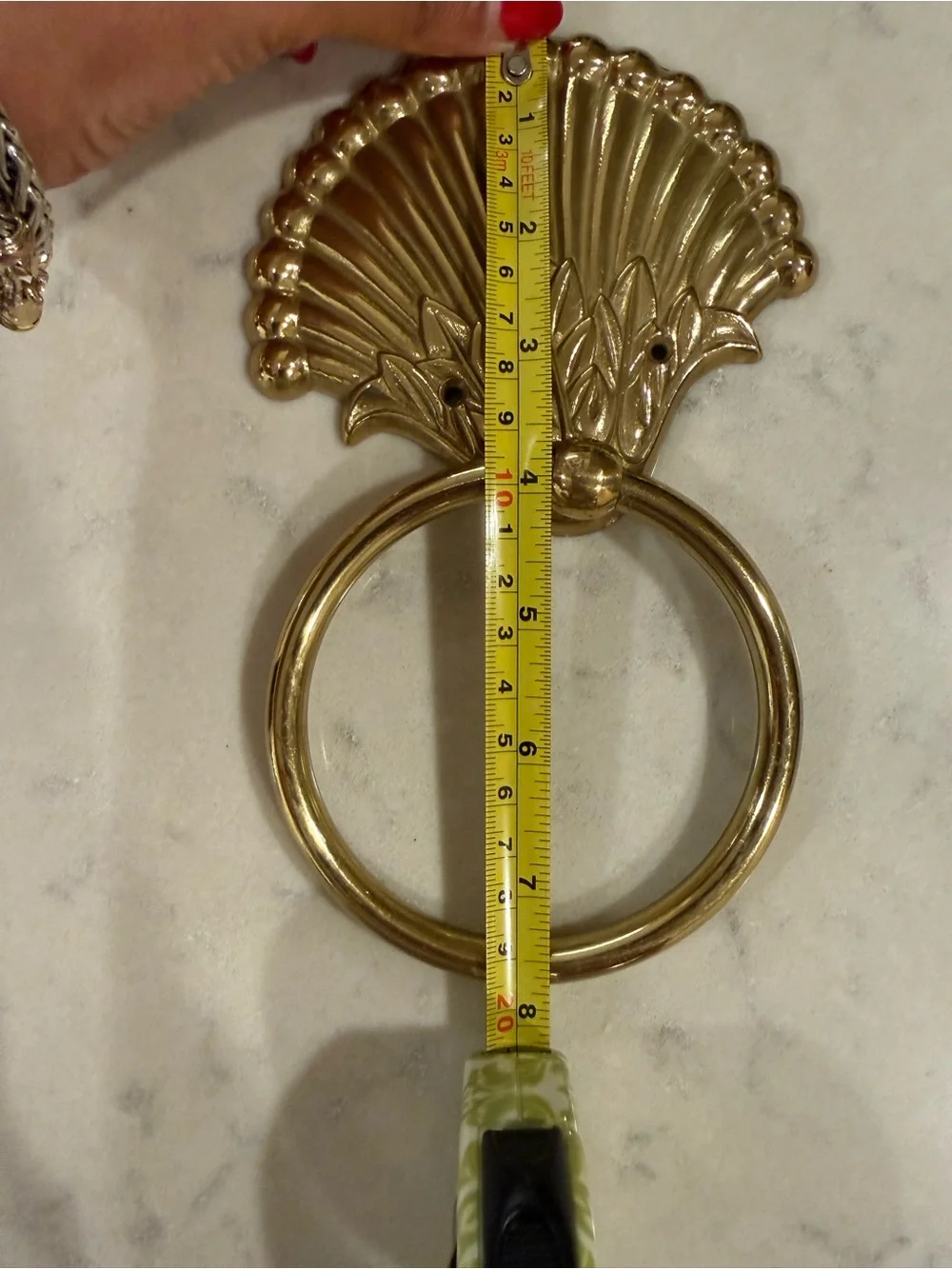 Vintage brass decorative towel rings